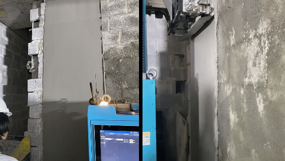 50℃高温的沙漠地带，蔚建抹灰机器人在阿联酋“抹”出完美墙面